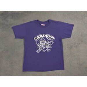 VINTAGE Sacramento Shirt YOUTH Girls Large 14-16 Purple White 1994 Softball